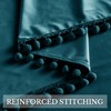 RYB HOME Teal Velvet Blackout Curtains with Pompoms for Bedroom