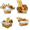 Chattels Square Bread Serving Basket with wooden handles and Washable