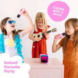 Move2Play, Mini Karaoke Machine for Kids | Includes 20+ Kid Songs | 2 Microphones | Connect with Bluetooth | 3, 4, 5+ Year Old Gift & Birthday Present | Girls, Boys, & Toddler