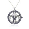 Fleur De Lis Magnifier Magnifying Glass Sliding Top Magnet Pendant