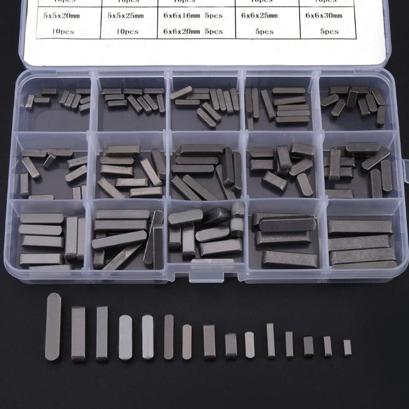 Vikye 140 Pcs Round Ended Feather Key, Parallel Drive Shaft