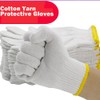 1 Pair of Work Gloves, White Knitted Cotton Protective Work