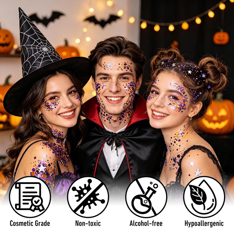 Halloween Body Glitter Stick, Hair Face Glitter Makeup Accessories