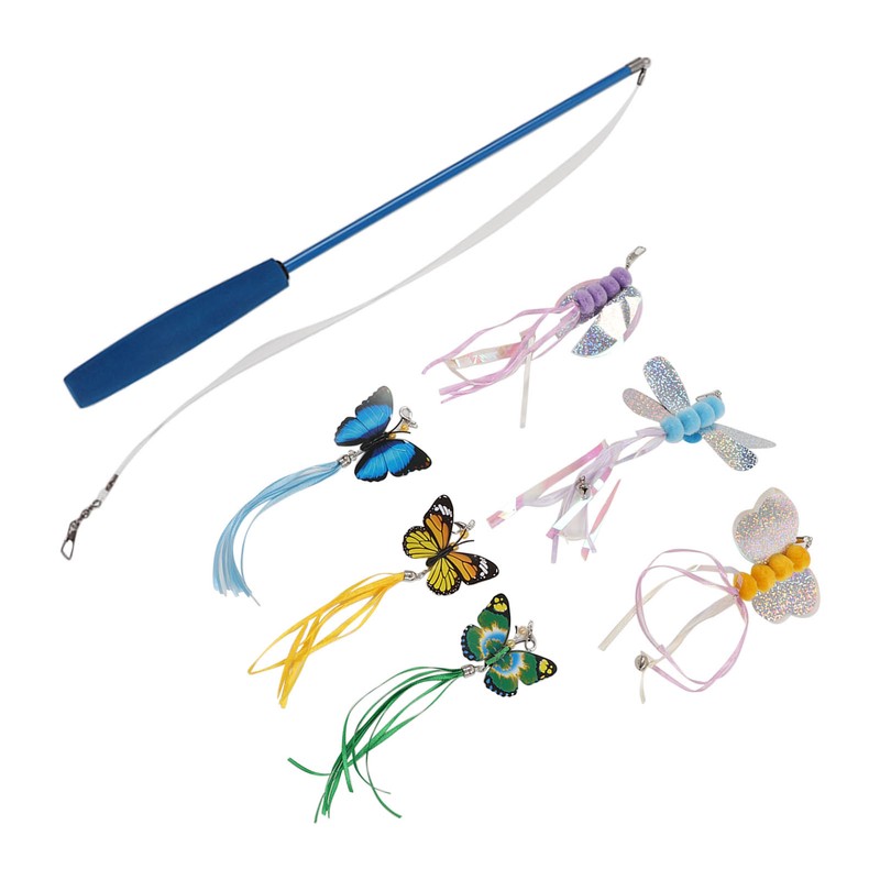 7pcs Cat Tassel Toys Play Chase Exercise Multifunctional Cat Butterfly