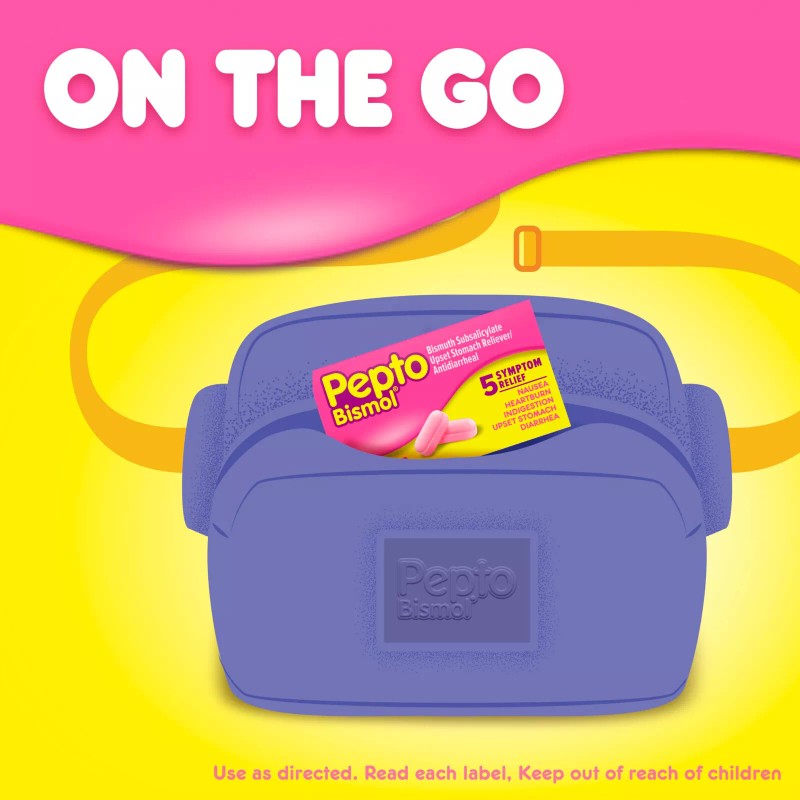 Pepto-Bismol 6 Pack Pepto Bismol Caplets for Upset Stomach &