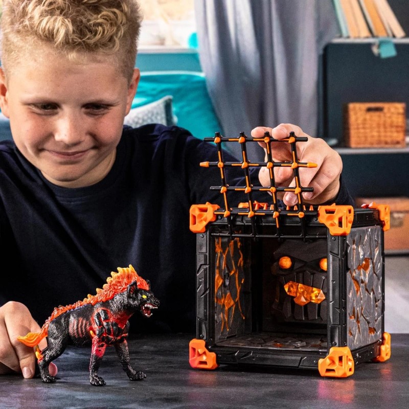 Schleich 27 Piece Lava Battle Cave Toy Figure Playset For