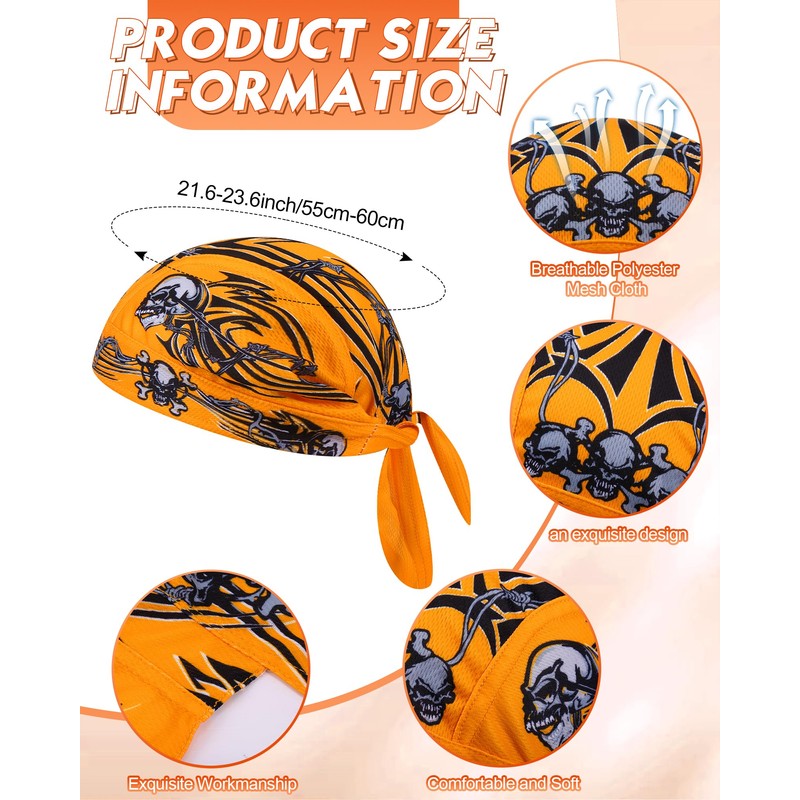 Foaincore 15 Pcs Do Rag Skull Cap Cooling Helmet Liner