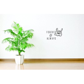 Forever & Always Vinyl Wall Decal for Home - Always Adore & Forever Laughs Love Cute Wall Décor Bedroom Living Room Entry - Removable High Tact - Size: 12 in x 30 in