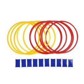 10PCS Kids Exercise Hoops Jumping Hopscotch Game Rings for Sensory Training Physical Fitness Dia 37cm / 14.6in