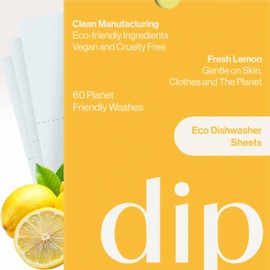 Dip Dishwasher Sheets | Eco-Friendly Alternative to Dishwasher Tablets | Plant-Powered | Zero Waste Cleaning | 60 Loads
