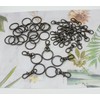 50pcs Gun Black Swivel Snap Hooks with Split Key Rings