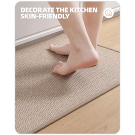Color&Geometry Kitchen Rugs Kitchen Mats for Floor, 17"X59" Beige Kitchen Rugs Non Slip Washable with Rubber Backing, Quick Dry, Low Pile, Easy Clean Kitchen Runner Rug Kitchen Sink Mat