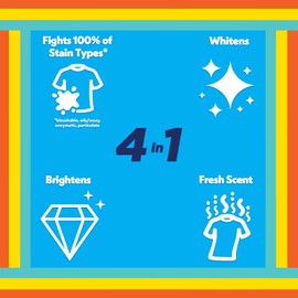 All Stainlifters Laundry Detergent Liquid with OXI Stain Removers and Whiteners, Fresh, 20 Loads, 36 Fl Oz