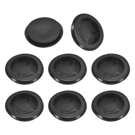 QUARKZMAN Pack of 8 Rubber Cable Grommets, 28 mm, ID 32 mm, Drill Hole, Rubber Grommets, One-Sided Hole Plugs, Rubber Seal, Round for Protection of Wires and Cables, for Desks, Black