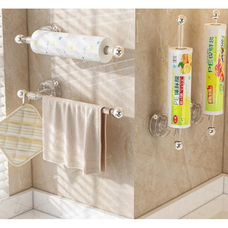 Cciphy Adjustable Self Adhesive Paper Towel Holder Under Cabinet, Suction