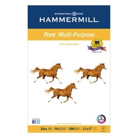 Hammermill 103192 Fore MP Multipurpose Paper, 96 Brightness, 20lb, 11 x 17, White, 500/Ream