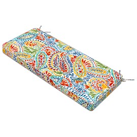 Melody Elephant Outdoor Bench Cushion, Bench Furniture Cushion 48x18x3 Inch, Porch Swing Cushions for Home Garden Loveseat Couch Sofa Glider, Paisley Multi