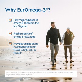 EuroMedica EurOmega-3-60 Tablets - Potent Omega-3 Fatty Acids + Phospholipids & Peptides - Superior Absorption - EPA & DPA from Exclusive Salmon Source - 30 Servings