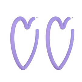 Kercisbeauty Chunky Purple Heart Hoop Earrings Open Circle Jewelry Lightweight Retro Costume Earrings for Women (Purple)