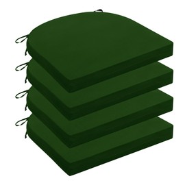 Wellsin Outdoor Chair Cushions for Patio Furniture - Patio Chair Cushions Set of 4 - Waterproof Round Corner Outdoor Seat Cushions 17"X16"X2", Forest Green