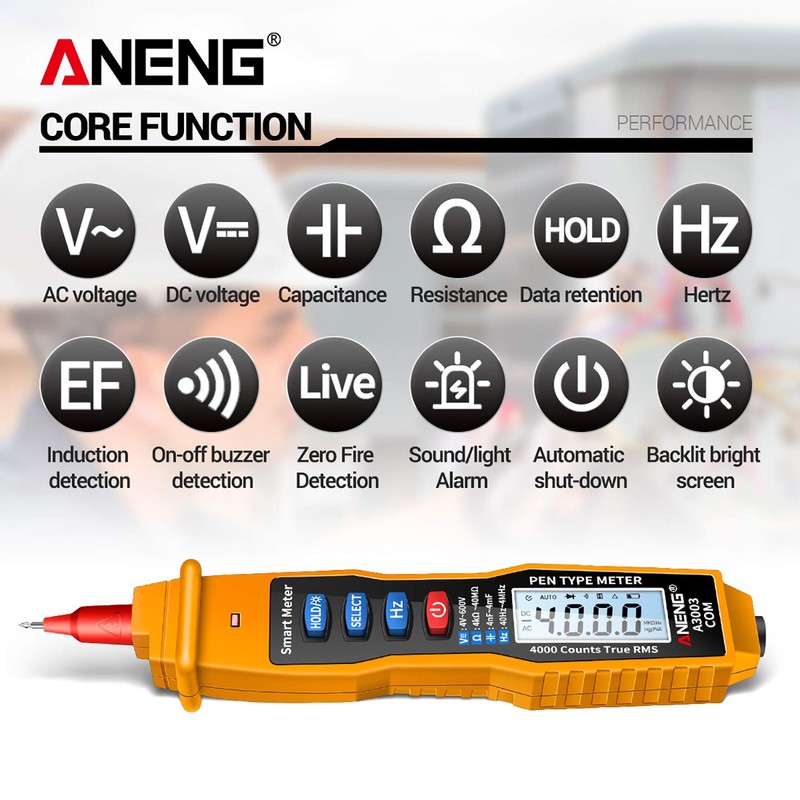 Digital Pen Multimeter NCV AC/DC Voltmeter Ohmmeter Resistance Capacitance Frequanecy