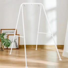 Swing Stand Only, Heavy Duty Foldable Hammock Stand, Metal Swing Stand Frame, Max Load 330lbs Portable Hammock Frame for Indoor or Outdoor, Patio and Backyard (Hammock Chair not Included) (White)