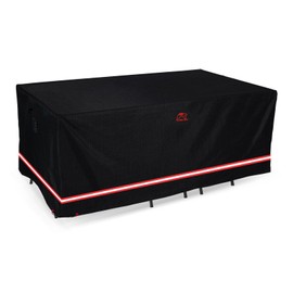 Turtle Life Garden Furniture Cover for Table and Chairs, Rectangular, Waterproof, Windproof, Oxford Protective Cover for Garden Furniture with Air Vents, Black, 183 x 122 x 74 cm