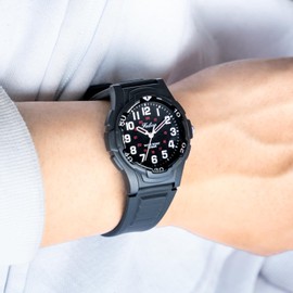 Citizen Q&Q VP84-854 Men's Analog Wristwatch, Waterproof to 10 ATM, Urethane Strap, Black