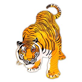 Tiger Yellow Large Iron On Sew On Patch Iron On Patch For Clothes Embroidered Iron-On Patch Applique Patch Size 9.7 x 15.2 cm