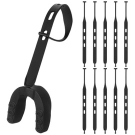 Flutesan 10 Pcs Football Tether for Mouth Guard Strap Only Universal Rugby Mouth Guard Replacement Strap Football Black Mouthguard Tether for Youth Sports Boxing Taekwondo Hockey Basketball