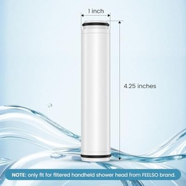 FEELSO Shower Filter for Handheld Shower Head, 2 Pack 15 Stage Replacement Filters for Hard Water Remove Chlorine and Harmful Substances
