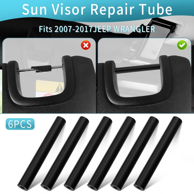 6 Pack Sun Visor Repair Kit for -Jeep Wrangler, JK