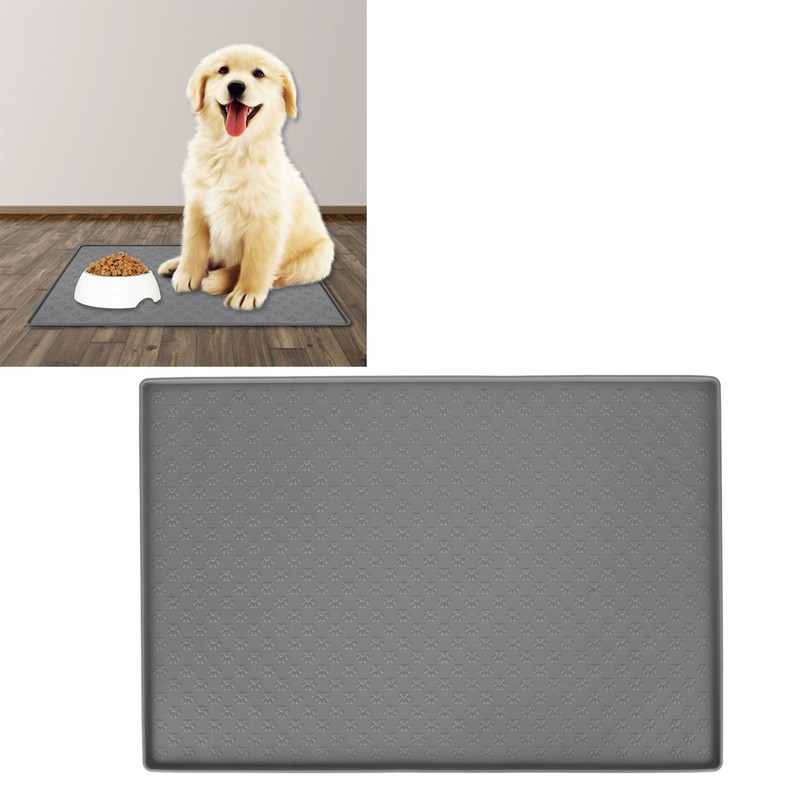 Pet Feeding Mat Silicone Waterproof Safe Raised Edge Slip Resistant