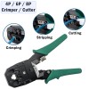 Electronix Express 9-in-1 Network Toolkit: RJ45 Ethernet Crimper, Krone PunchDown,