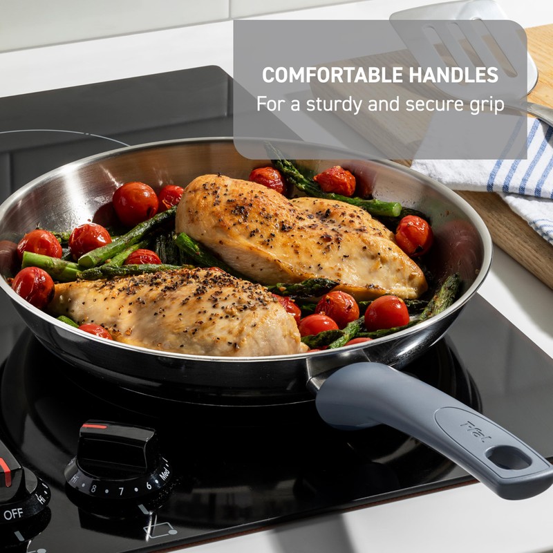 T-fal Essentials Stainless Steel Fry Pan w/Non Stick Coating 10.5