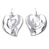 Heart Metallic Chrome Hammered Silver Women Earrings