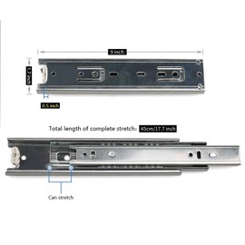 Drawer Slides 9 Inch Ball Bearing Full Extension 3 Section Slide Track Mounting Drawer Runners Slider for Cabinet Home Furniture, 2 Pack(Sliver 9 Inch