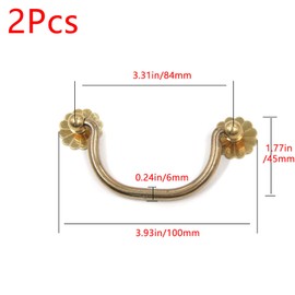 Geesatis Pure Brass Closet Handles Vintage Gold Handle and Pulls for Cupboard Cabinet Drawer Door Handles Decorative Furniture Pull Knobs, 2 Pack