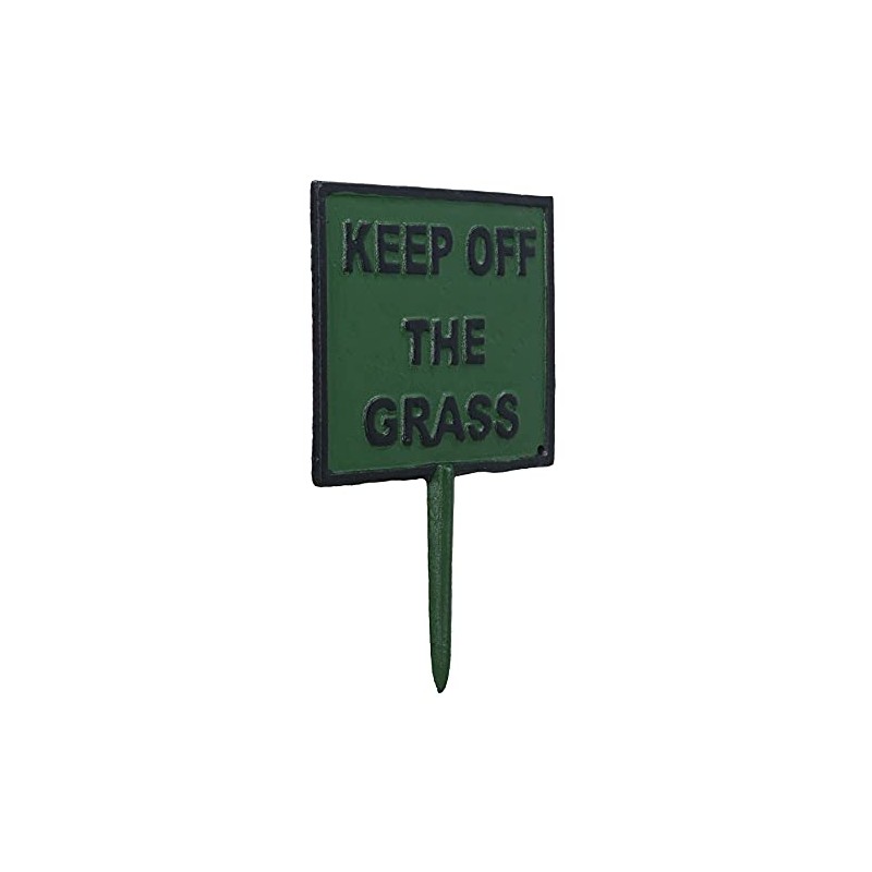 Keep off Grass Sign Cast Iron Sign Plaque Spike Stake