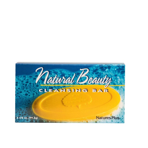 NaturesPlus Natural Beauty Cleansing Bar (5 Pack) - 500 iu Vitamin E with Allantoin, 3.5 Ounce Bar - Natural Cleanser, Made with Organic Ingredients, Anti-Aging - pH of 4.5 - Vegan