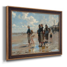 Renditions Gallery Home Decor Bronze & Gold Framed Artwork Setting out to Fish for Oyster Abstract Art Wall Hanging Prints for Bedroom Dining Living Room Office Home Kitchen Wall Decor - 29"X41"