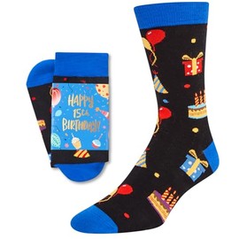 HAPPYPOP 15th Birthday Gifts Socks Ideas for Boys - Presents for 15 Year Old Teen Girls, 15th Birthday Gifts