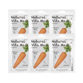 Too Cool For School Natural Vita Mask - 6 Masks, Calming, Vitamin B12, Carrot, 0.77 fl. oz. each