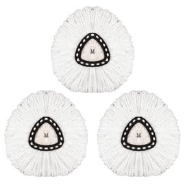 Paquete de 3 cabezales de repuesto para fregona giratoria, cabezal de repuesto de microfibra, cabezal de repuesto de 360°, fácil limpieza