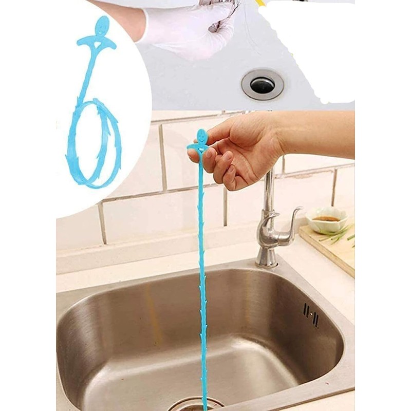2x Drain Snake,Hair Clog Remover Sink Unblocker Snake,Reusable Shower Drain