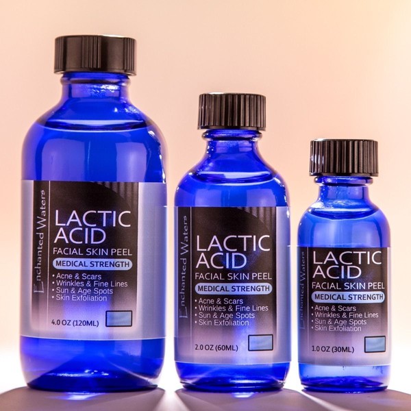 Enchanted Waters 4 oz LACTIC Acid Skin Peel- 50% - For: Acne, Scars, Wrinkles, Melasma, Age Spots