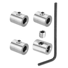 PATIKIL 6 mm Hole Wire Rope Clips Set of 4 304 Stainless Steel Single Holes Lock Cable Clamps Clip with M5 Hexagon Screws Socket Wrench for Cable Fittings Silver