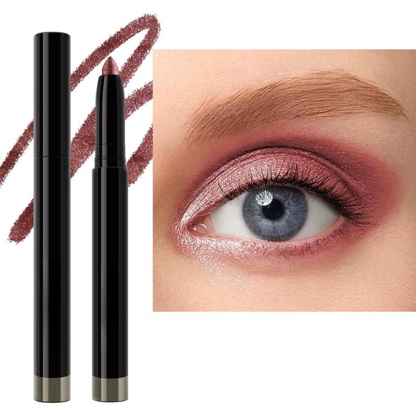 Rose Red Eyeshadow Stick Smooth Cream Eyeshadow Pencil, Shimmer Waterproof
