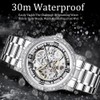 DAXIAOYU Automatic Mechanical Watches Hollow Skeleton Waterproof Retro Carved Fashionable