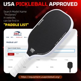 BAGAIL Pickleball Paddles, USAPA Approved Fiberglass Surface Pickleball Set, Lightweight Pickle Ball Rackets with 4 Balls, 1 Bag, Designed in California for Traction and Stability - 4 Pack, White